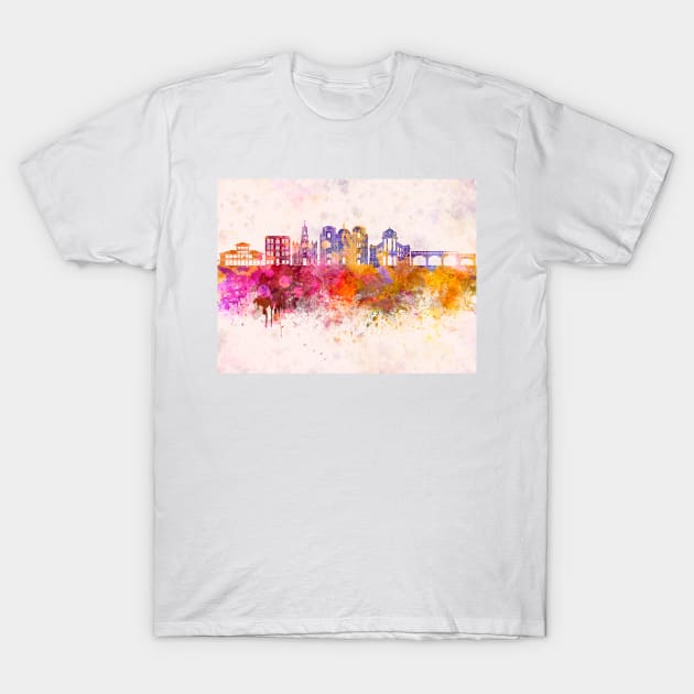 Cuenca EC skyline in watercolor background T-Shirt by PaulrommerArt